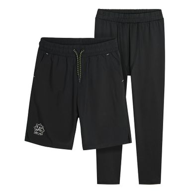 Cool Club, Set pentru baieti, colanti sport, pantaloni scurti, negru, imprimeu Ready