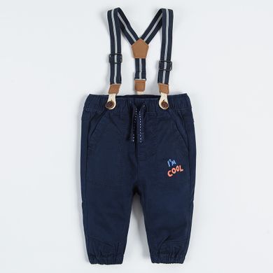 Cool Club, Set pentru baieti, Pantaloni din material textil, Bretele, bleumarin