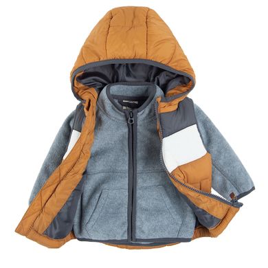 Cool Club, Set pentru baieti, vesta cu gluga, bluza polar cu fermoar, gri-maro