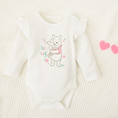 Cool Club, Set pentru fete, Body cu maneca lunga, Pantaloni cu botosei, Caciula, roz-alb, imprimeu Winnie the Pooh