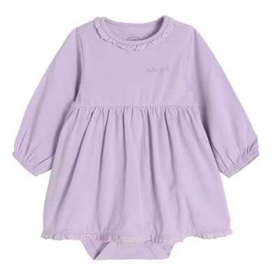 Cool Club, Set pentru fete, Body-rochie cu maneca lunga, Colanti, Bentita, violet-verde