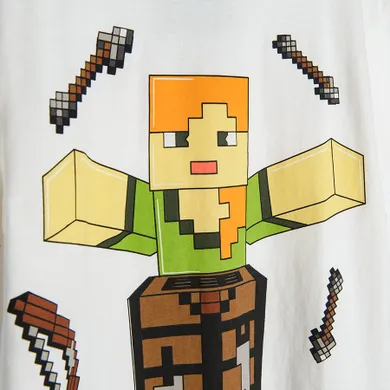 Cool Club, Tricou fete, ecru, imprimeu Minecraft