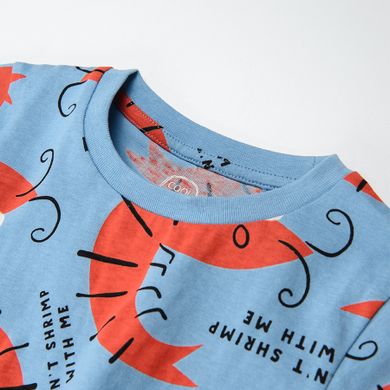 Cool Club, Tricou pentru baieti, albastru, imprimeu creveti
