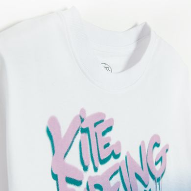 Cool Club, Tricou pentru baieti, oversize, alb-albastru