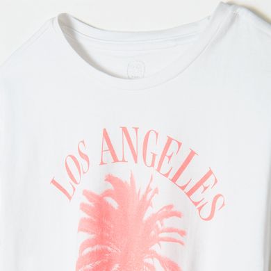 Cool Club, Tricou pentru fete, alb, imprimeu Los Angeles