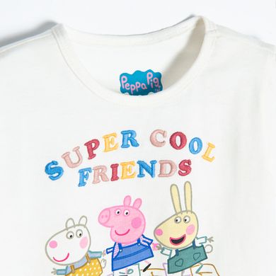 Cool Club, Tricou pentru fete, alb, imprimeu Peppa Pig