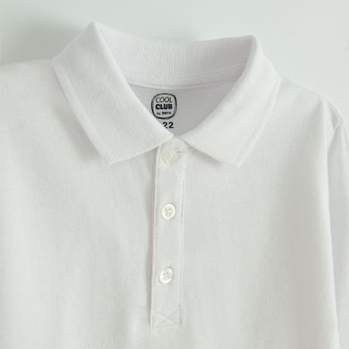 Cool Club, Tricou polo cu maneca lunga pentru baieti, alb