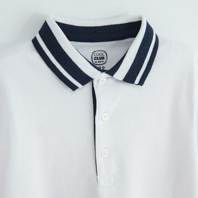 Cool Club, Tricou polo cu maneca scurta pentru baieti, alb
