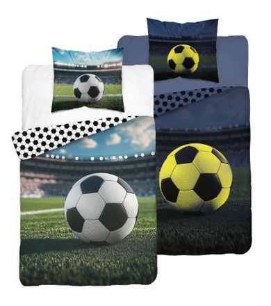 Fotbal, Fluo, set lenjerie de pat single, 160-200 cm