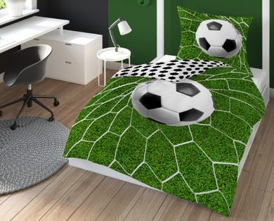 Fotbal, set lenjerie de pat single, 140-200 cm