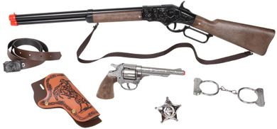 Gonher, Set de cowboy - pusca + revolver + accesorii