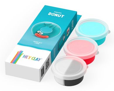 Hey Clay, Aliens, Donut, set creativ, 3 cutii de plastilina