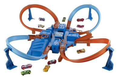 Hot Wheels, Criss Cross Crash Intersection Collision, set de joaca cu masina