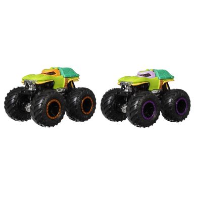 Hot Wheels, Monster Trucks, Michelangelo vs Donatello, set de 2 masini, scara 1:64
