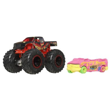Hot Wheels, Monster Trucks, Scorcher + masina Hot Wheels, scara 1:64, JCG31