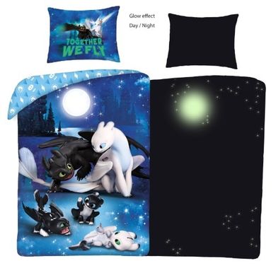 How To Train Your Dragon, set lenjerie de pat single, 140-200 cm