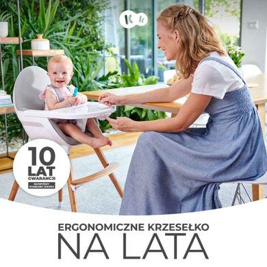 Kinderkraft, Fini, scaun inalt pentru hranire copii 2in1, picioare gri