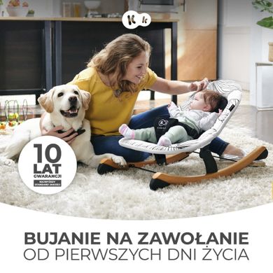 Kinderkraft, Finio, sezlong cu functie de balansoar, negru/alb