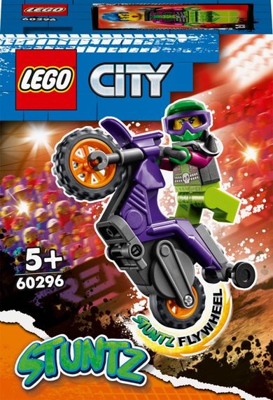 LEGO City, Motocicleta de cascadorie pentru wheelie, 60296