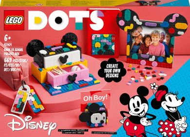 LEGO DOTS, Caseta Mickey Mouse si Minnie Mouse pentru proiecte scolare, 41964