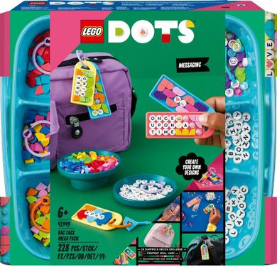 LEGO DOTS, Mega-pachet Brelocuri de bagaj - mesagerie, 41949