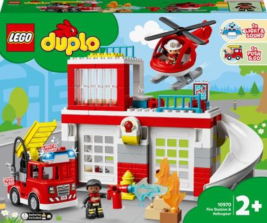 LEGO DUPLO, Remiza de pompieri si elicopter pentru salvare, 10970