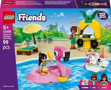 LEGO LEGO Friends, Petrecere la piscina cu unicornul si flamingo, 42658