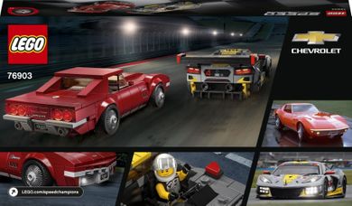 LEGO Speed Champions, Masina de curse Chevrolet Corvette C8.R si 1968 Chevrolet Corvette, 76903