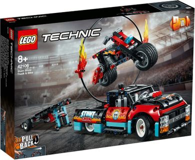 LEGO Technic, Camion si motocicleta pentru cascadorii, 42106