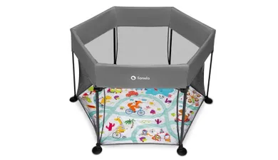 Lionelo, Roel, tarc de joaca pentru copii, 112-112 cm, Grey Multicolor