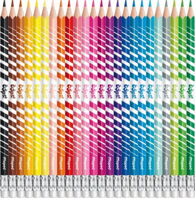 Maped, Color'Peps, Oops, creioane colorate triunghiulare cu guma de sters, 24 buc.