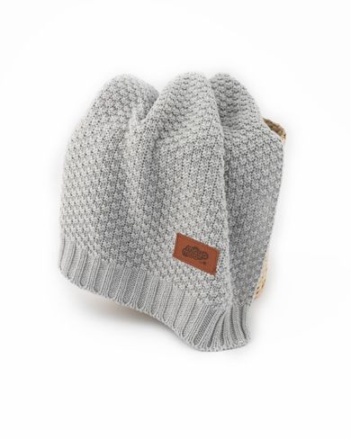 Maya Moo, patura din bumbac si bambus, Light Grey, 80-100 cm