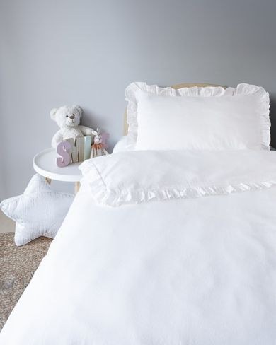Mayamoo, set lenjerie de pat single, alb, 100-135cm