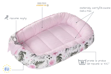 Medi Partners, Flori, babynest, set 5 piese, roz