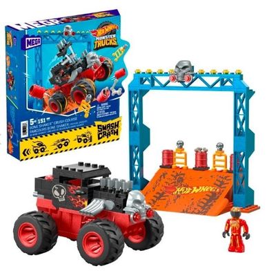 Mega Bloks, Hot Wheels Monster Trucks, Bone Shaker Crush Course, set de constructie