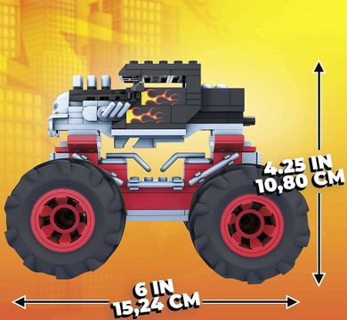 Mega Bloks, Hot Wheels Monster Trucks, Bone Shaker, set de constructie, 187 piese