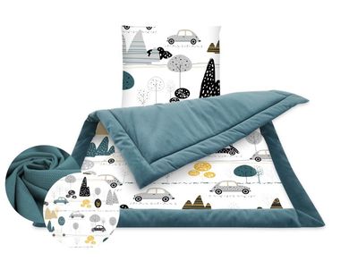 MimiNu, Calatoria copiilor, set lenjerie pentru carucior, 60-75 cm