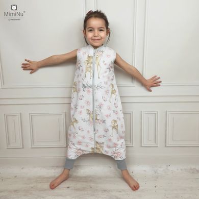 MimiNu, Caprioare, sac de dormit cu picioare, calduros, TOG 2.5, roz, marime M, 2-6 ani