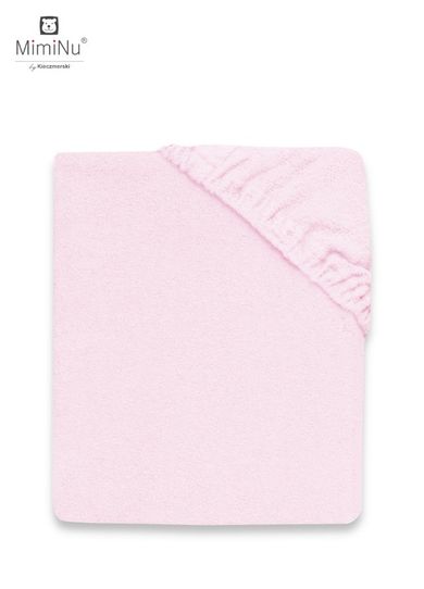 MimiNu, cearceaf frotte cu elastic, roz, 80-160 cm