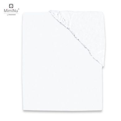 MimiNu, cearceaf jersey cu elastic, alb, 80-160 cm