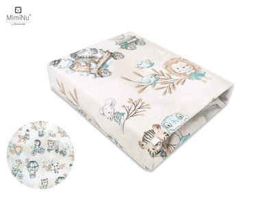 MimiNu, Design, Zoo pe biciclete, cearceaf din bumbac cu elastic, 60-120 cm
