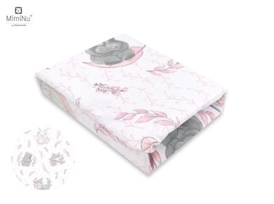 MimiNu, Lulu, cearceaf din bumbac cu elastic, roz, 60-120 cm