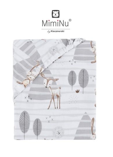 MimiNu, Padure, cearceaf din bumbac cu elastic, 60-120 cm