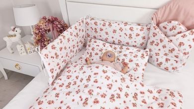 MimiNu, Ratuci, aparatori pentru patut cu fermoar, roz, 180-10 cm