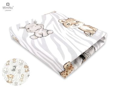 MimiNu, Safari Natural, cearceaf cu elastic pentru gondola, 35-80 cm