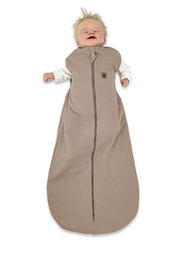 MimiNu, Soft, Teddy, sac de dormit subtire de vara, cu fermoar, mocha, TOG 0.5-1.0, 3-12 luni