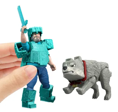 Minecraft, Movie, Steve si lup, figurki