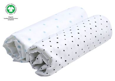 Motherhood, ECO scutece din muselina 85-85 cm, 2 buc., Blue and Black Dots