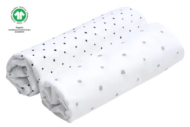 Motherhood, ECO scutece din muselina 85-85 cm, 2 buc., Grey and Black Dots