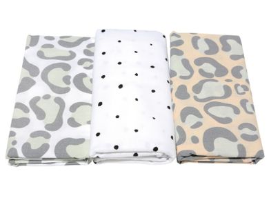 Motherhood, scutece din flanela 70-80 cm, 3 buc., Salmon Leopardus